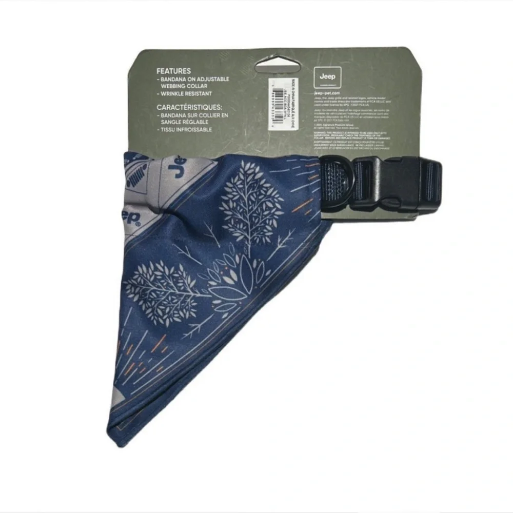 Jeep Blue‎ Backroads Bandana Dog Collar Size Large (18-26”) NEW - Picture 3 of 3